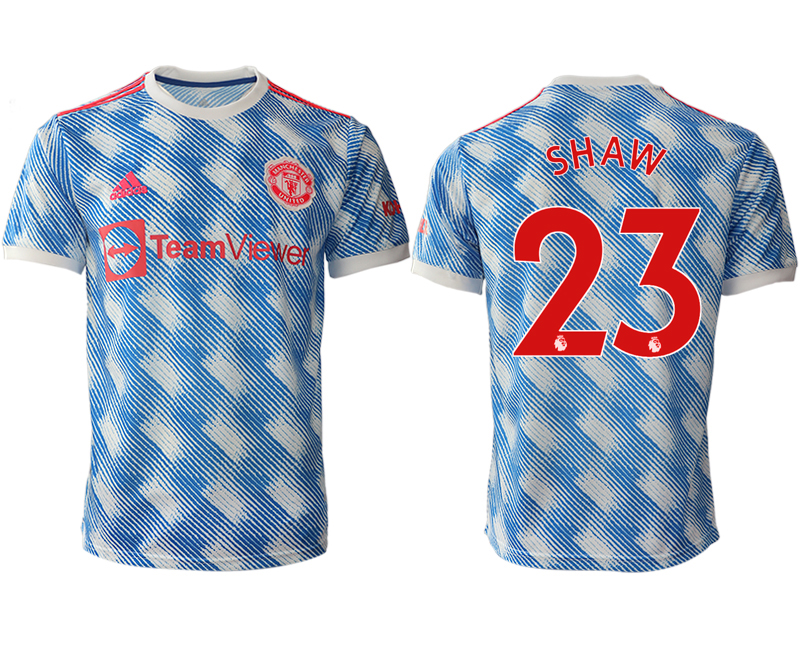 Men 2021-2022 Club Manchester United away aaa version blue #23 Soccer Jersey
